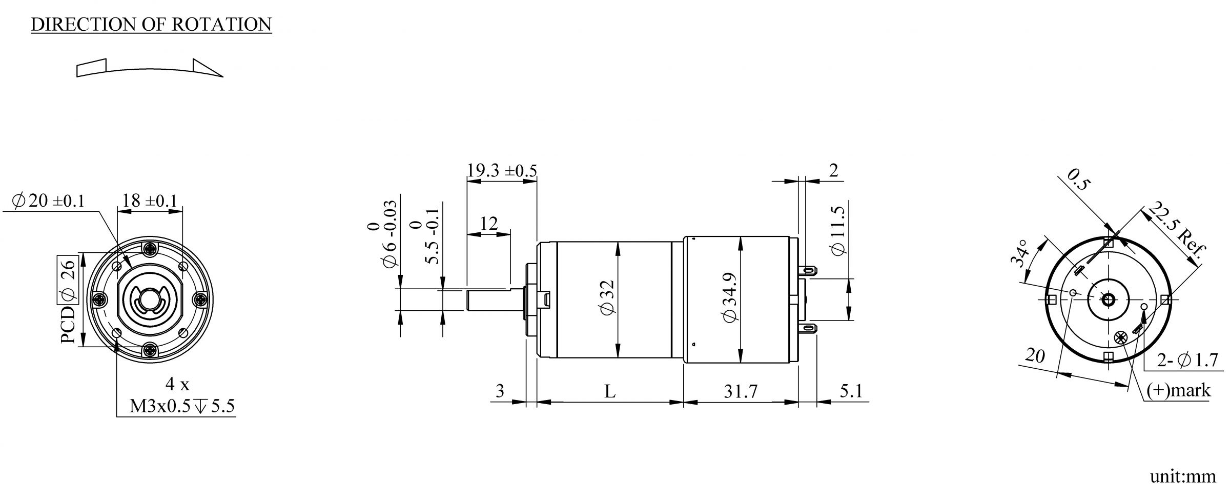 PK32CA Appearance Dimensions