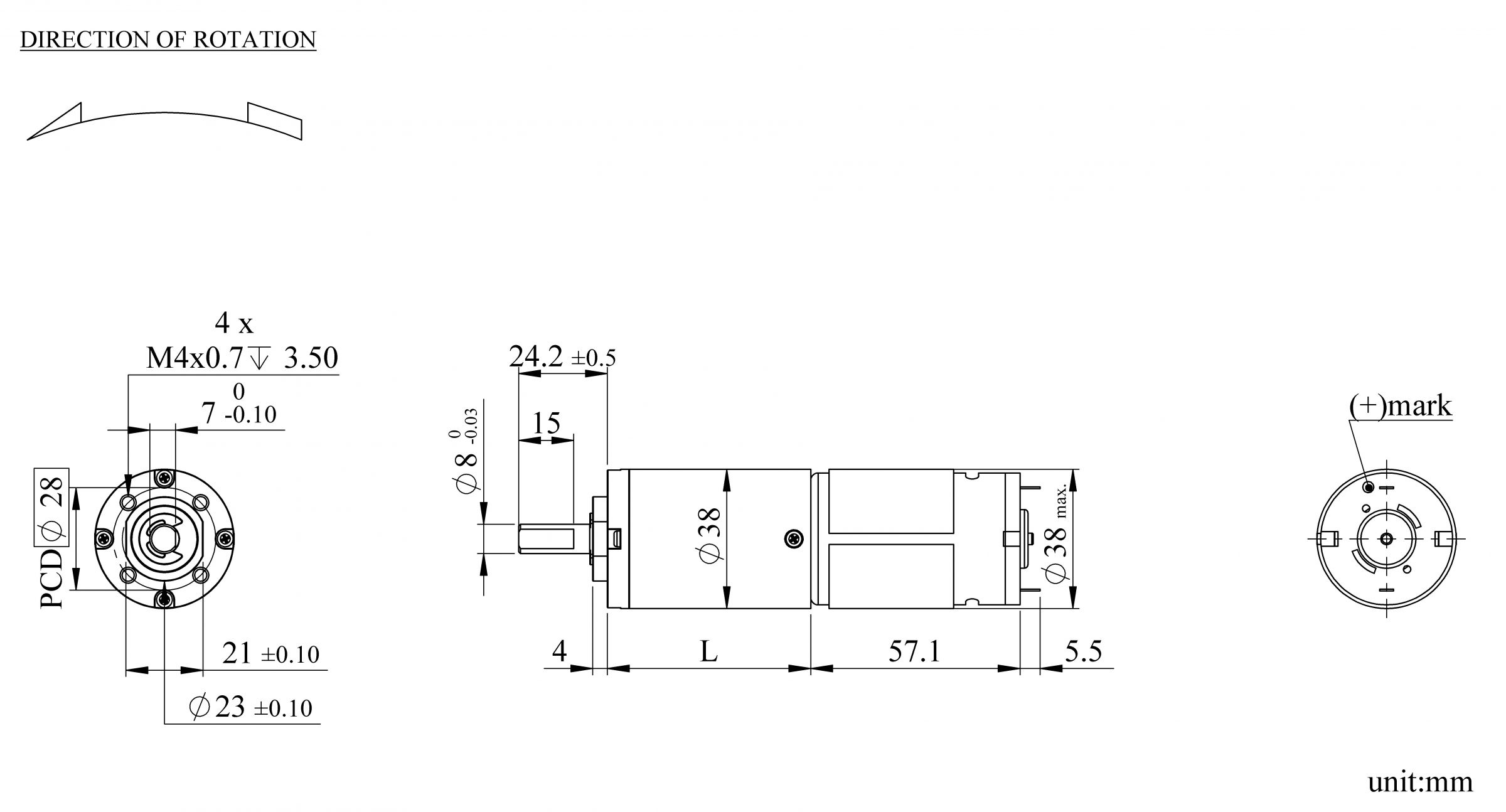 PK38K Appearance Dimensions