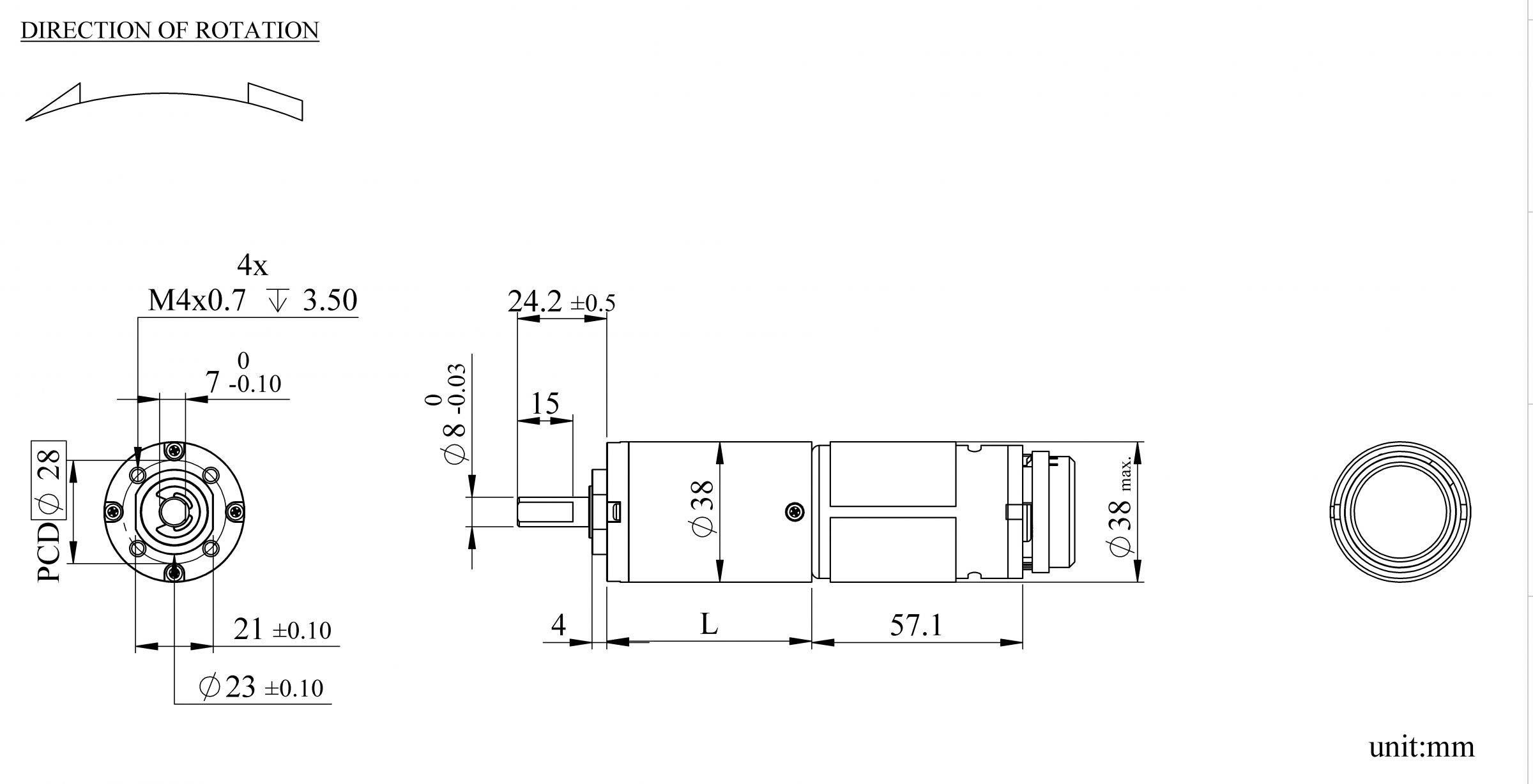 PK38K Appearance Dimensions